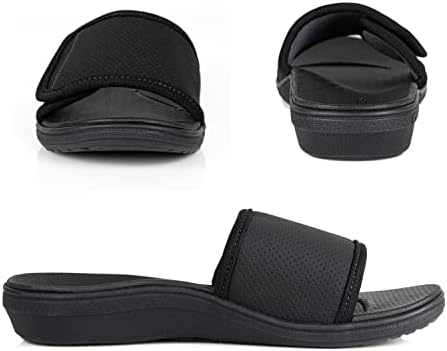 Powerstep Women's Arch Support, Plantar Fasciitis Relief Slide Sandal, Black-BLK, 10 | Image 1