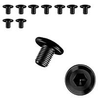 10 Stück Schrauben M6 × 10,Flachkopfschrauben m6 Innensechskant,m6 Schrauben,Schrauben Schwarz,Edelstahl A2 V2A,Vollgewinde