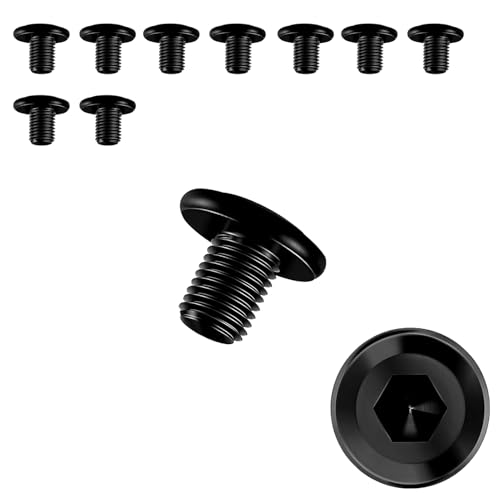 10 Stück Schrauben M6 × 10,Flachkopfschrauben m6 Innensechskant,m6 Schrauben,Schrauben Schwarz,Edelstahl A2 V2A,Vollgewinde