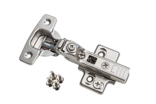 Soft Close Cabinet Hinge Set. 10 Frameless Half Overlay Cabinet Hinges for Kitchen Cabinets with Adjustable Closing Speeds.