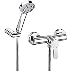 Roca L20 Fregadero Roca L20 - Monomando Cromo exterior para ducha de mano, flexible de 1,50 m. y soporte articulad . Griferías hidrosanitarias. Ref A5A2009C02
