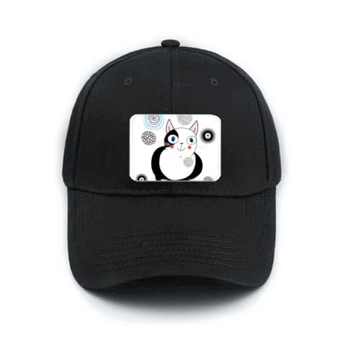 Casquette de baseball noire chat réglable pour masquer les cheveux rebelles et se protéger