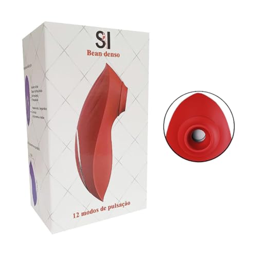 Sugador de Clitóris Bean 12 Intensidades Em Silicone Estimulador de Clitóris e Mamilos 10cm x 2,5cm
