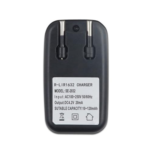 VENEKA Cargador de 4,2 V Lir1632 Cargador Un para Batería un Lir1632 Lir2025 Lir2032 Enchufe de la UE