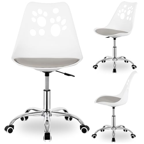 SPRINGOS Schreibtischstuhl Kinder ab 6 Jahren Weiß höhenverstellbar + Kinderschreibtischstuhl ergonomisch mit Rollen & pflegeleichtem Sitz – schreibtischstuhl Kinder skandinavisches Design SPRINGOS Schreibtischstuhl Kinder ab 6 Jahren Weiß höhenverstellbar + Kinderschreibtischstuhl ergonomisch mit Rollen & pflegeleichtem Sitz – schreibtischstuhl Kinder skandinavisches Design