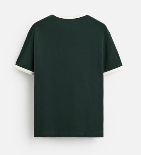 Image of Alan Jones Clothing Men's Regular Fit Stretch Cotton T-Shirt | Round Neck Short Sleeve Contrast Trim Tee | Casual Crew Neck T-Shirt for Men