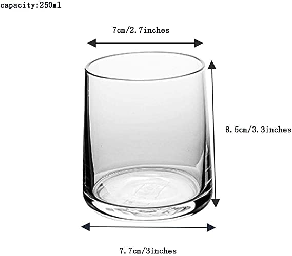 Image of PrimeWorld Luxurious Amber Classic Water & Juice Glass-250ml Set of 6pieces Drinking Glass for Water, Juice, Mojito, Cocktail, Soft Drinks, iced Tea | Perfect for Home, Parties and Restaurants