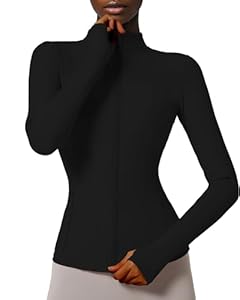 Locachy Veste de sport pour femme avec poches et fermeture éclair intégrale, Small