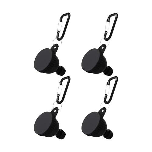 4 Pcs Protein Powder Containers(Black, 50ml),Fitness Funnel, Keychain for Shaker Cup Water Bottle Funnel,Protein Powder Container for Workouts, Fitness and Traveling