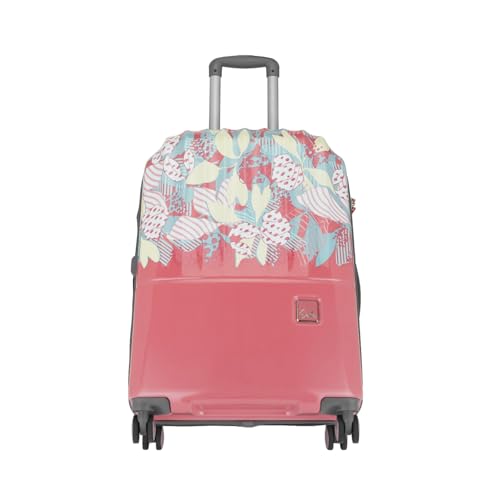 Image of Sprout 79cm Trolley Bag,Hard Side 8 Wheel Check-in Luggage- Pink, Printed, Travel Bag for Women