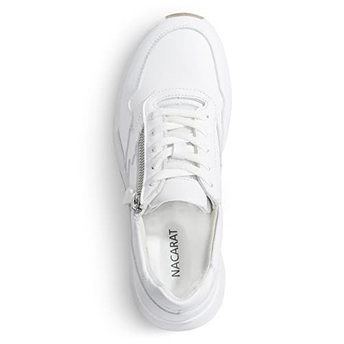 Nacarat Women's Genuine Leather Slip On Sneakers, Zipper Gym Shoes, Athletics Shoes For Running, Tennis & Sport Activities White8 #TOP2