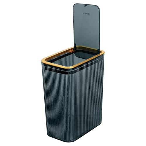 Transparent 2.6 gal bathroom trash can with press top lid