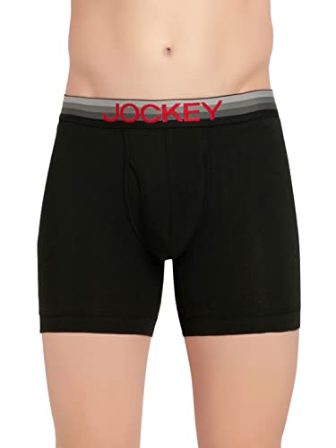 Image of Jockey ZN03 Men's Super Combed Cotton Elastane Stretch Solid Boxer Brief with Ultrasoft Waistband