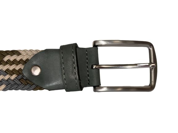 HOLE IN 1 Golf Belts for Men – Sand Olive Grey Belt for Ultimate Comfort – Braided Belt - Elastic Woven Belt2