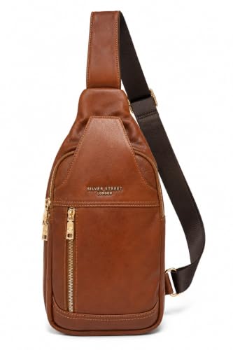 Image of Allen Cooper Premium Leather Sling Bag for Men | Crossbody Messenger Bag with Adjustable Shoulder Strap | Travel Organizer Shoulder Bag for Daily Use, Office & Outdoor Carry