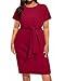 Pinup Fashion Burgundy Plus Size Dresses Women Wedding Guest Church Work Cocktail Semi Formal Business Holiday Party Graduation Dress