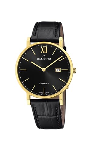 Candino Uhr Für Herren C4726/3 Couple Classic Gold Edelstahl Case SchwarzLeder Band