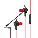 celly cyberwiredbk cuffie gaming in-ear con microfono integrato, rimovibile e flessibile, telecomando jack 3.5, rosso e nero