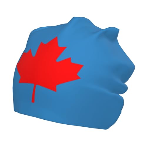 Flag of Canada Children Hip Hop Knitted Hat Kids Elastic Leisure Knit Cap Warm Sleep Beanies Black