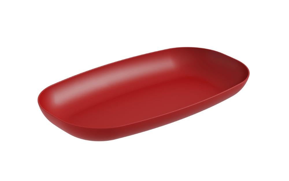 CozaEssential Medium Rectangular Platter, 15 x 8.3 x 1.6 in, Bold Red,