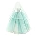 BARWA Light Blue Wedding Dress with Veil Evening Party Princess Light Blue Gown Dress for 11.5 inch Girl Doll