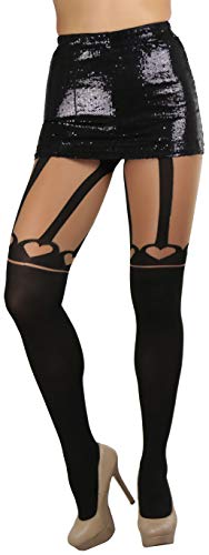 Image of ToBeInStyle Women's Valentine Day Themed Opaque Sheer Pantyhose w /Heart Love