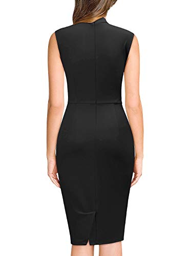 Miusol Women's Retro 1950s Style Half Collar Ruffle Cocktail Pencil Dress2