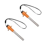 キャニスターストーブ用ポータブルピエゾイグナイター2個、耐久性のあるスパークプッシュボタングリル花火点火装置、ランヤード付き軽量ガスストーブライター、トーチ、キャンプ、バーベキュー&アウトドアクッキング用