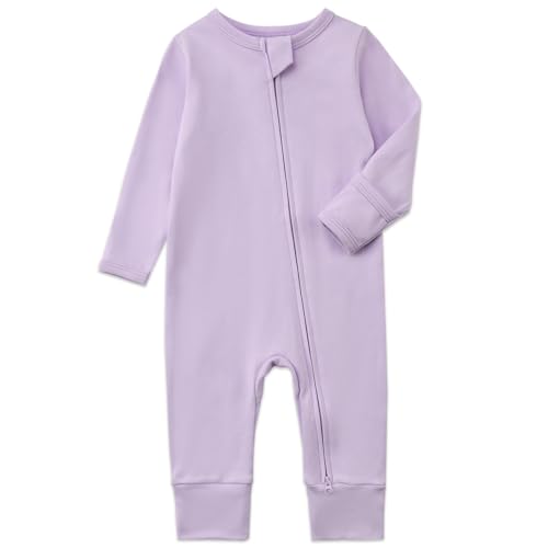 Aablexema 3-Pack Organic Cotton Baby Footless Pajamas with Mitten Cuffs, 2-Way Zipper Romper Sleepers4