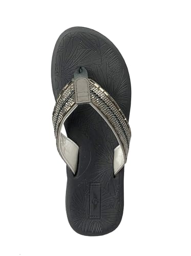 Image of REDVOLUTION New Women's Rhinestone Sandals High | Low Platform T-Strap Jewel Sandals High Wedge Flip Flops