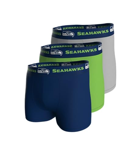 NFL Homme 3pk Seahawks Boxer Shorts, Multicolore, XL EU