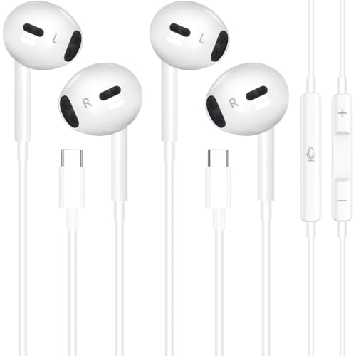Image of Apple MFi Certified 2Pack USB C Headphones, Type C Earphones for iPhone 17