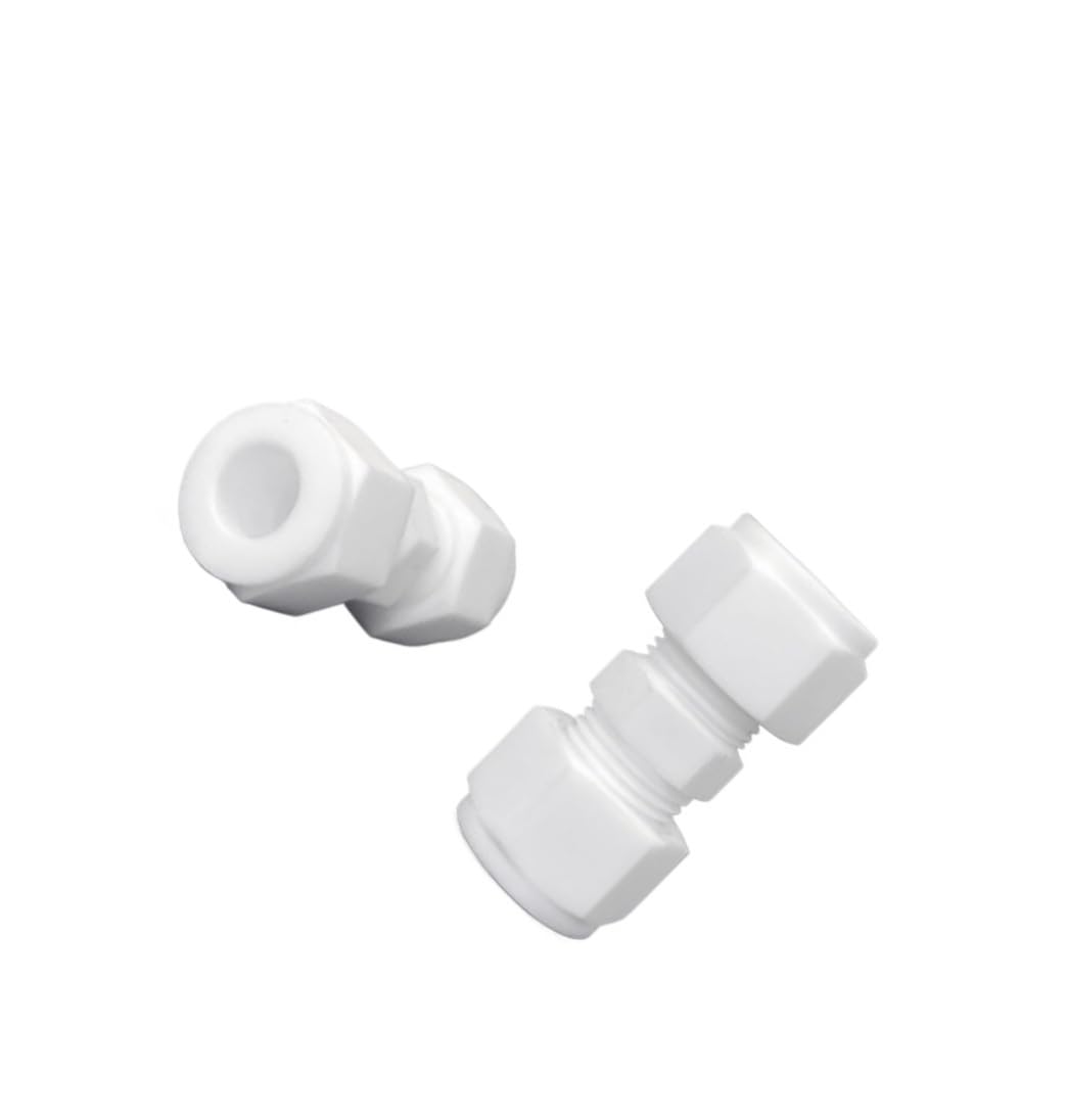 5 Pieces PTFE Reducing Union with Ferrule & Male Thread, 3mm End for Pneumatic and Hydraulic Systems(D3mm-D9mm)