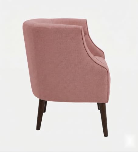 Image of Velum 3 Seater Sofa for Living Room & Office | Premium Fabric Upholstery | Solid Wood Frame | Comfortable Seating | 3 Years Warranty (Blush Pink, Chair)
