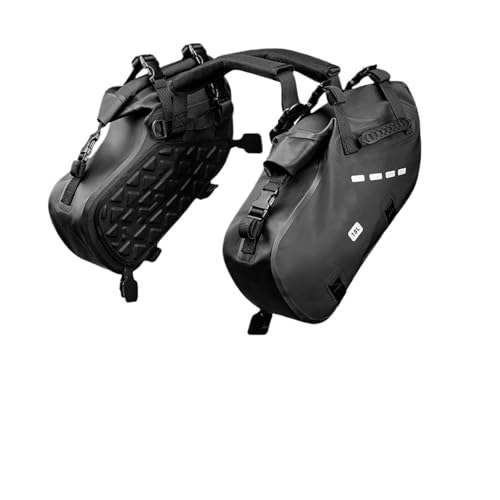 Sac de moto étanche convertible en sacoche de selle latérale noire 18L à 48L