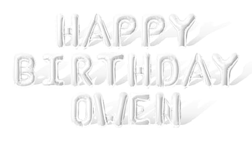 Letter Balloons - HAPPY BIRTHDAY OWEN 16" Inch Alphabet Letters Foil Mylar Balloon Birthday Party Banner Decoration