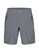 Little Donkey Andy Men's Stretch Quick Dry Cargo Shorts for Hiking, Camping, Travel Grey Size L