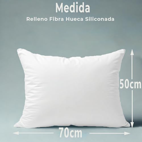 Miniatura 3 de Forentex Relleno De Cojín Blanco 50x70 Cm Pack De 2 Fibra Virgen Siliconada, Hipoalergénico, Suave Y Transpirable, Alta Recuperación