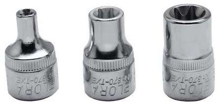 Elora 870020072000 "870-TXE" TORX Socket, Multi-Colour, 11.17 mm/3/8-Inch