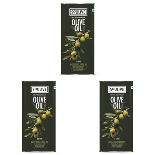 Image of Jivo So-Olive Oil 5L | Blend of Rice Bran & Olive Oil | Ideal for Daily Cooking & Frying (Pack of 3)
