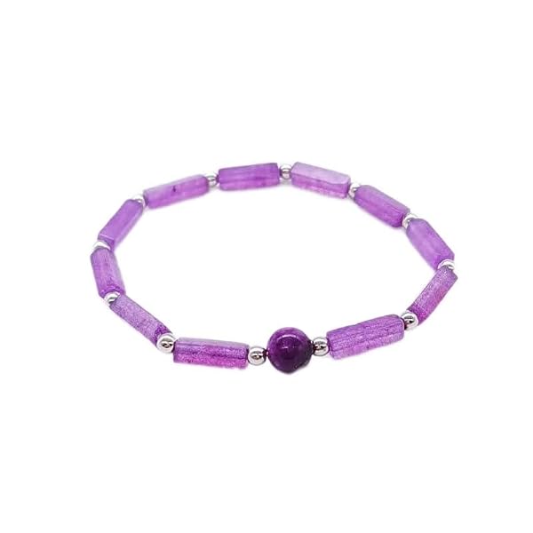 PWMENLK Natural Amethyst Crystal Healing Stone Bracelet Beaded Chakra Energy Bracelet for Meditation Handmade Jewelry for Women by PWMENLK - Used condition - US$14.92