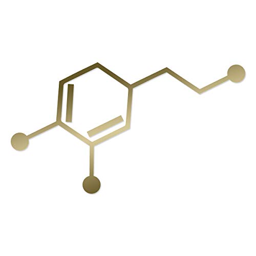 Applicable Pun Dopamine - Reward Chemical of The Brain - Vinyl Decal - Gold 4 Inches Wide