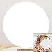 OFILA Blanc pour Toile de Fond Ronde 2x2m Polyester Blanc Photographie Fond Fête d'anniversaire Décoration Banquet Événement Décors Gâteau Table Studio Portrait Accessoires