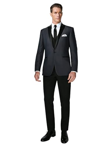 Blazer homme un bouton peak revers veste mariage élégante costume de soirée chic smoking