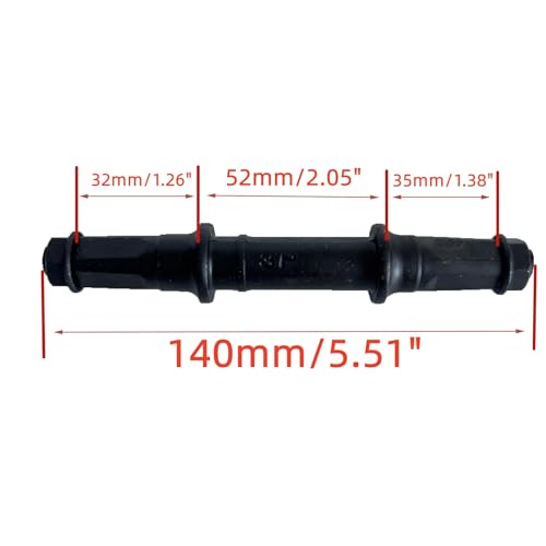 XYAUTO Bike Bottom Bracket Crank Axle Set, Bicycle Bottom Bracket Axle Square Taper Include Bottom Bracket Cup Set for Mountain Bikes (3P Axle with Cups and Bearing)