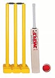 RKR Popular Willow Cricket Bat with PVC Wicket Set & 1 Tennis Ball for Kids, Boys, Girls, Men, Wood (Size 6 for 11-15 Years Kids)