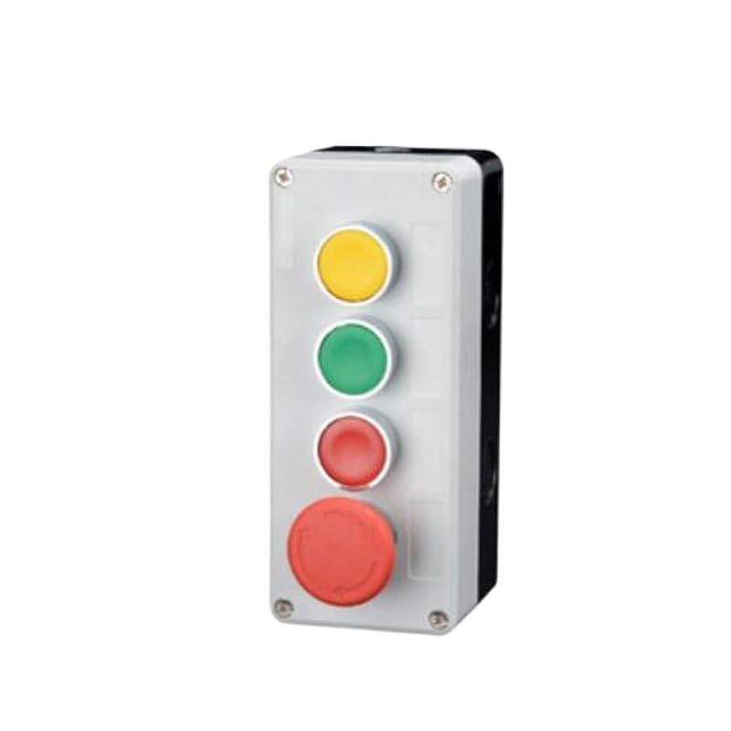 Interruptor de botón metálico XB2 con caja de control industrial de 4 orificios para arranque y parada