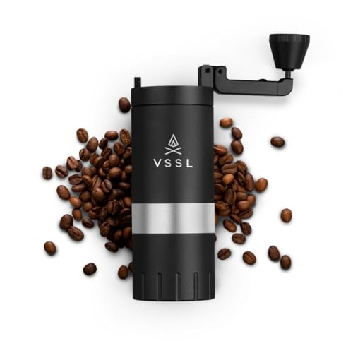 VSSL Java G25 Coffee Manual Coffee Grinder, Up To 25 Gram Capacity, Stainless Steel Conical Burr, Black