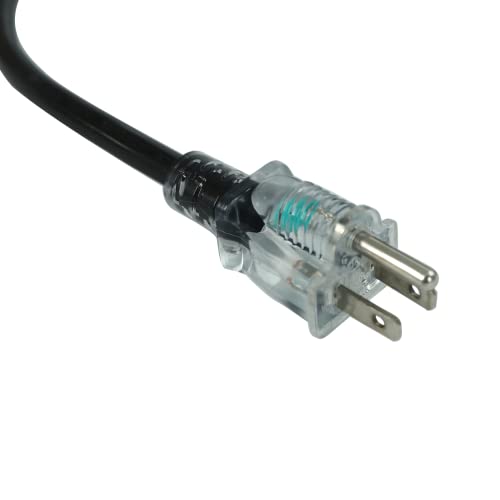 100 Ft 12/3 Sjtw Gauge Heavy Duty Outdoor Extension Cord, 3 Prong Extension Cord W/Power Indicator Light, Great Or Commercial Use And Major Appliances, 15 Amp, 125 Volts, 1875 Watts, Etl Listed #TOP2