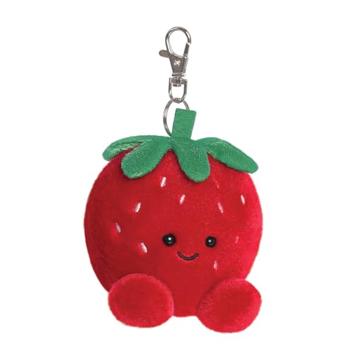 AURORA 34062, Palm Pals Juicy Strawberry Clip-On, 10cm, Soft Toy, Red